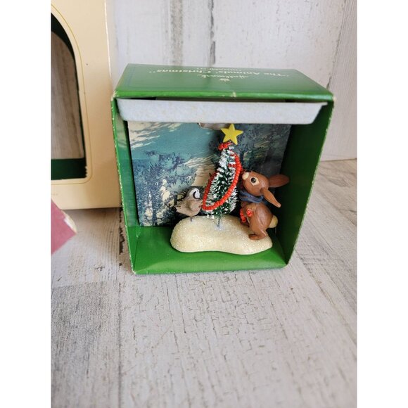 Hallmark vintage jack Frost rabbit Woodland ornament Xmas set - Picture 6 of 6